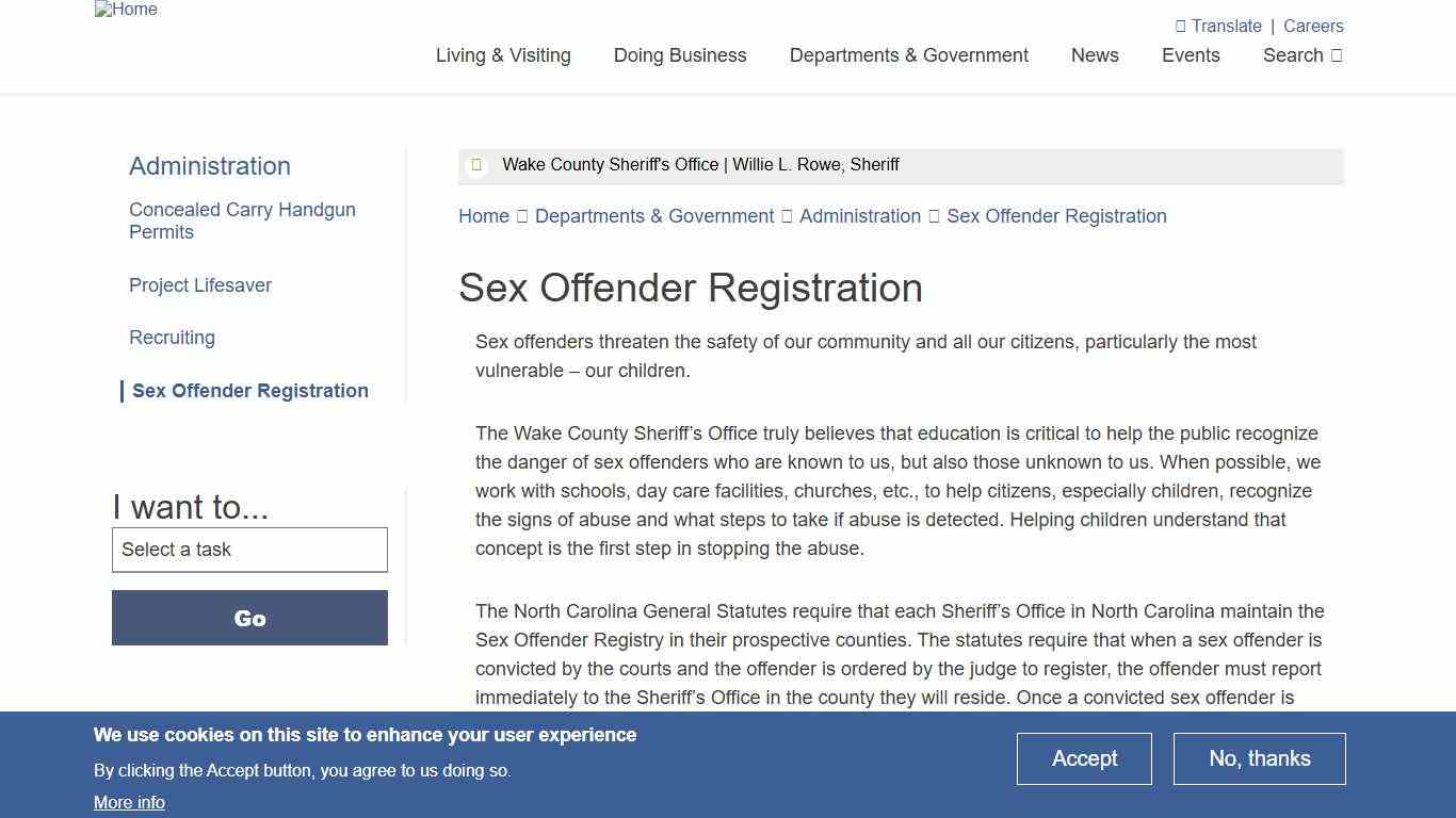 Sex Offender Registration Wake County Government